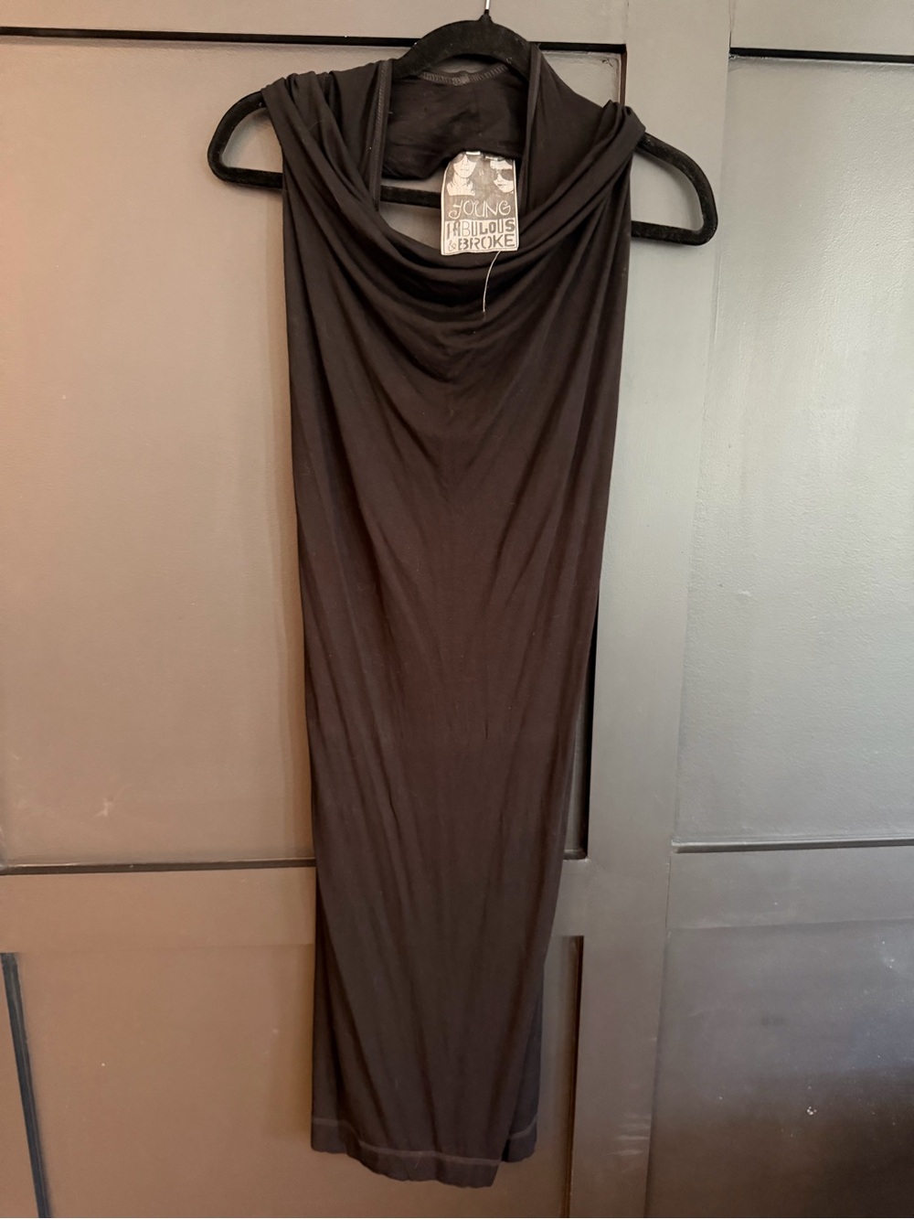 Young Fabulous & Broke Black Backless Cowl Neck Dress